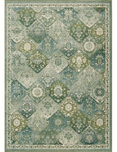 Tapis vintage vert à motif - ALANYA en stock