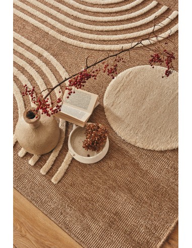 Tapis aspect jute boheme blanc BALI sur le site 