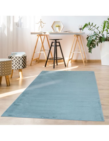 Tapis bleu uni et doux - SIERA prix pour 