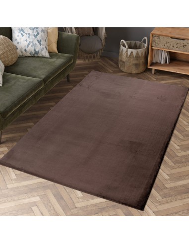 Tapis marron uni et doux - SIERA livraison gratuite