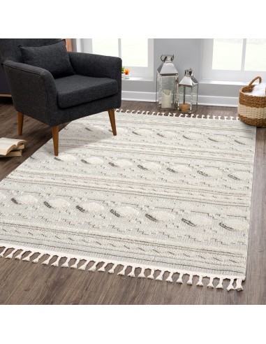 Tapis gris et crème à motif losange - LUNA france